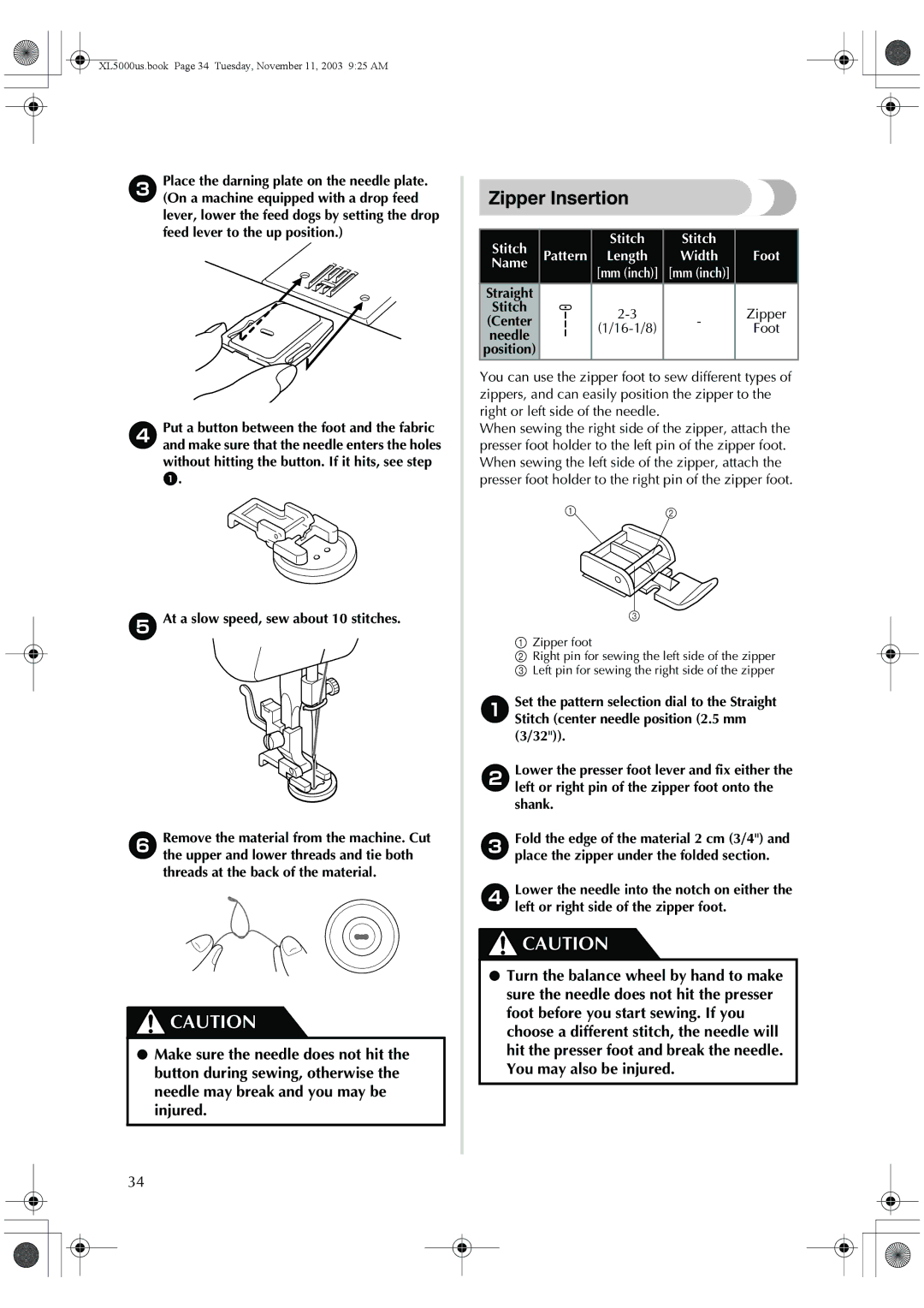 Brother XL-5070, XL-5060, XL-5051, XL-5071, XL-5061, XL5050 Place the darning plate on the needle plate, Foot, 16-1/8 