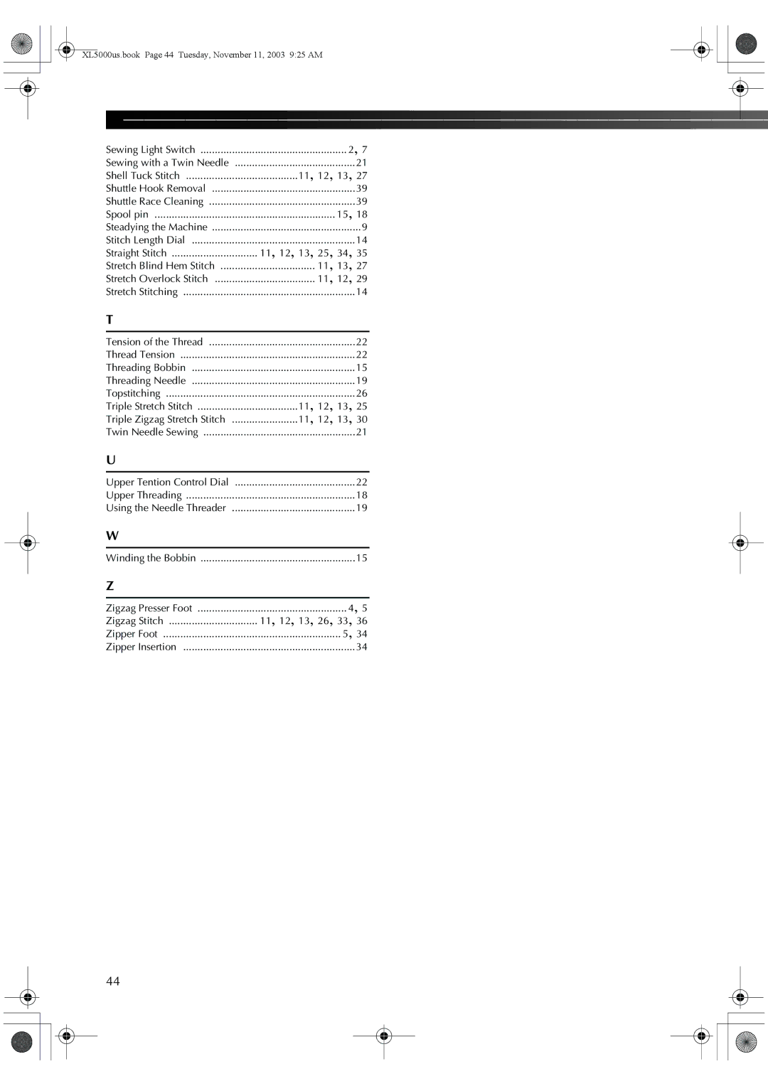 Brother XL-5061, XL-5060, XL-5051, XL-5071, XL5050, XL-5070 operation manual Straight Stitch 