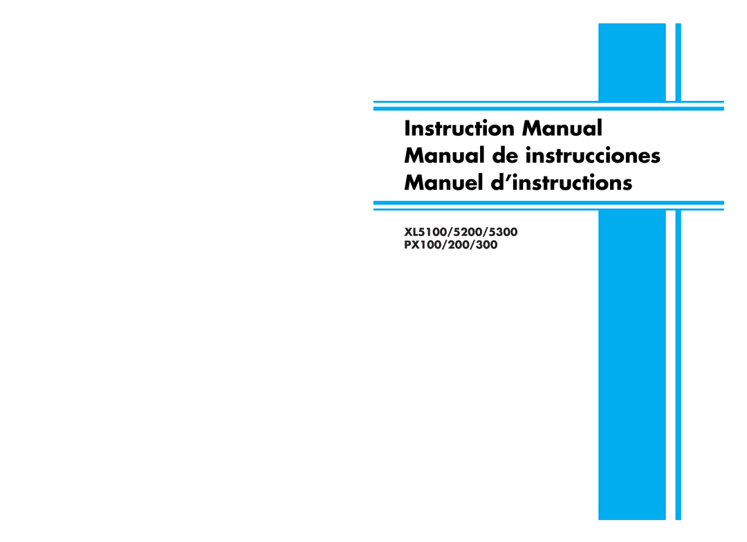 Brother XL5300, XL5200, XL5100 instruction manual 