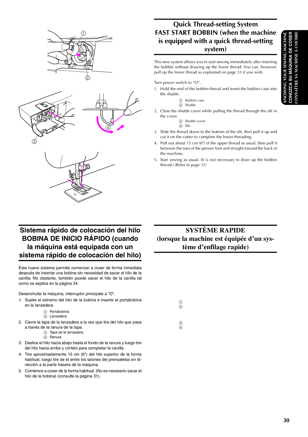 Brother XL5200, XL5300, XL5100 instruction manual Système Rapide 