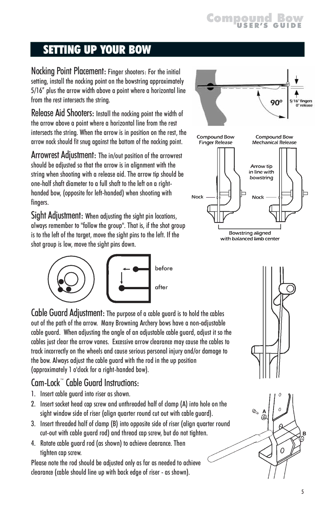 Browning Hunting Equipment manual Setting UP Your BOW, Before After 