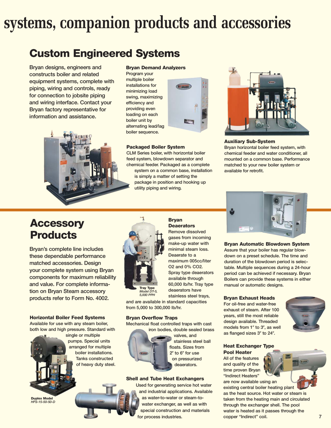 Bryan Boilers Flexible Water Tube Boilers manual systems, companion products and accessories, Custom Engineered Systems 