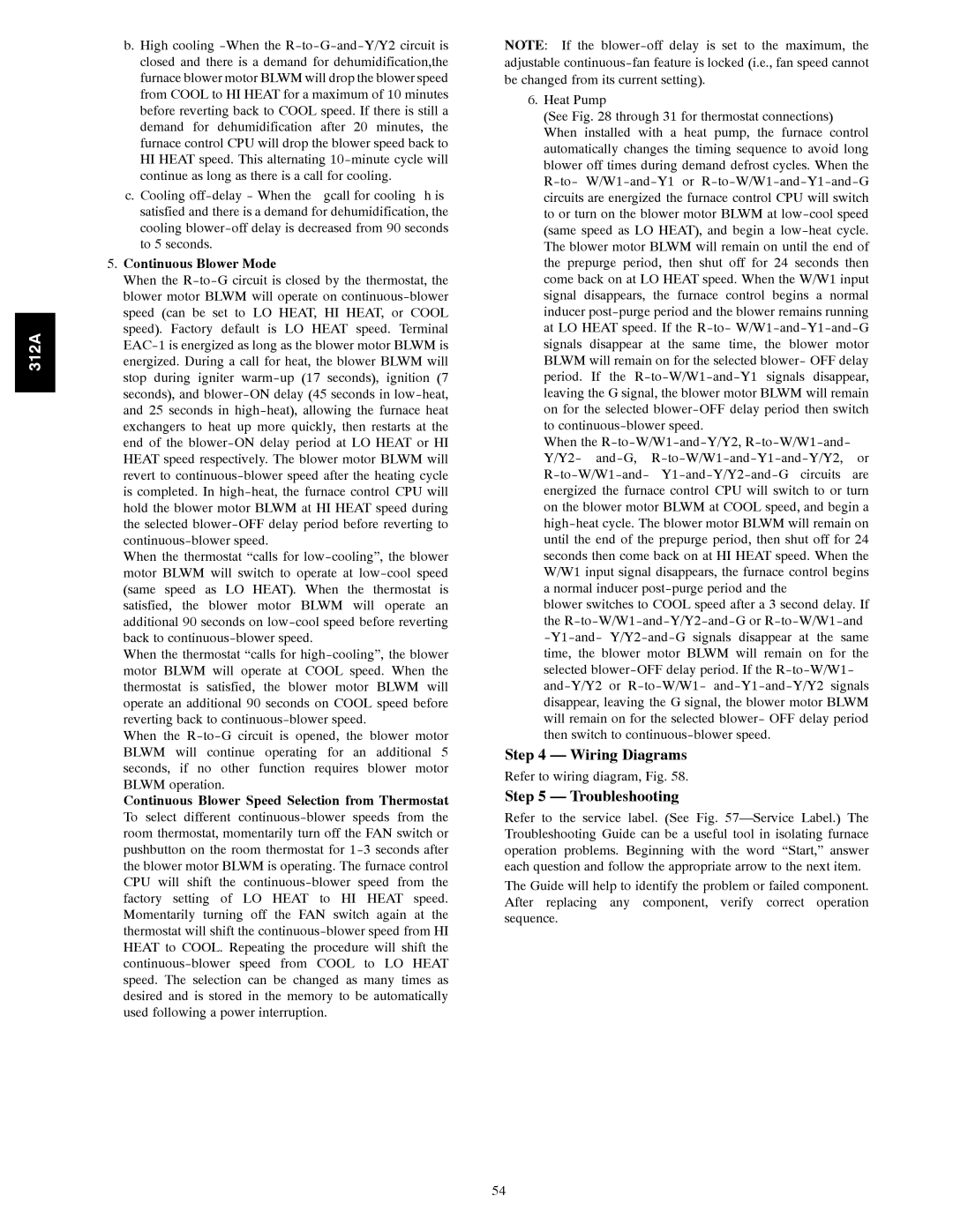 Bryant 120 instruction manual Wiring Diagrams, Troubleshooting, Continuous Blower Mode 