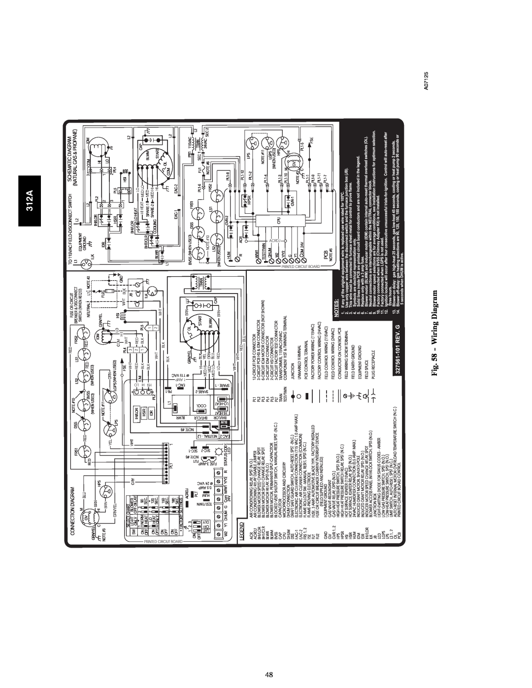 Bryant 120 instruction manual Wiring Diagram, 312A, A07125 