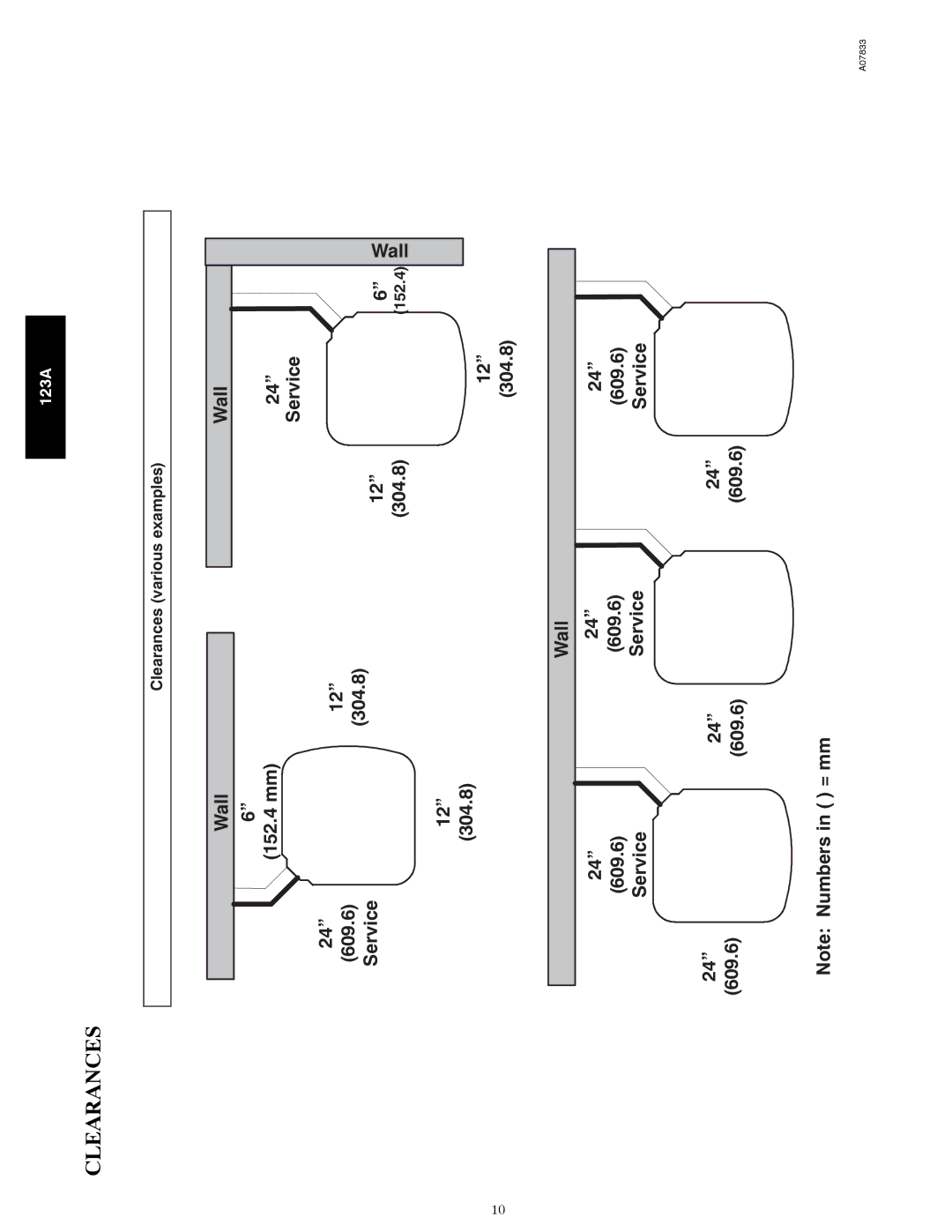 Bryant 123A manual Clearances 