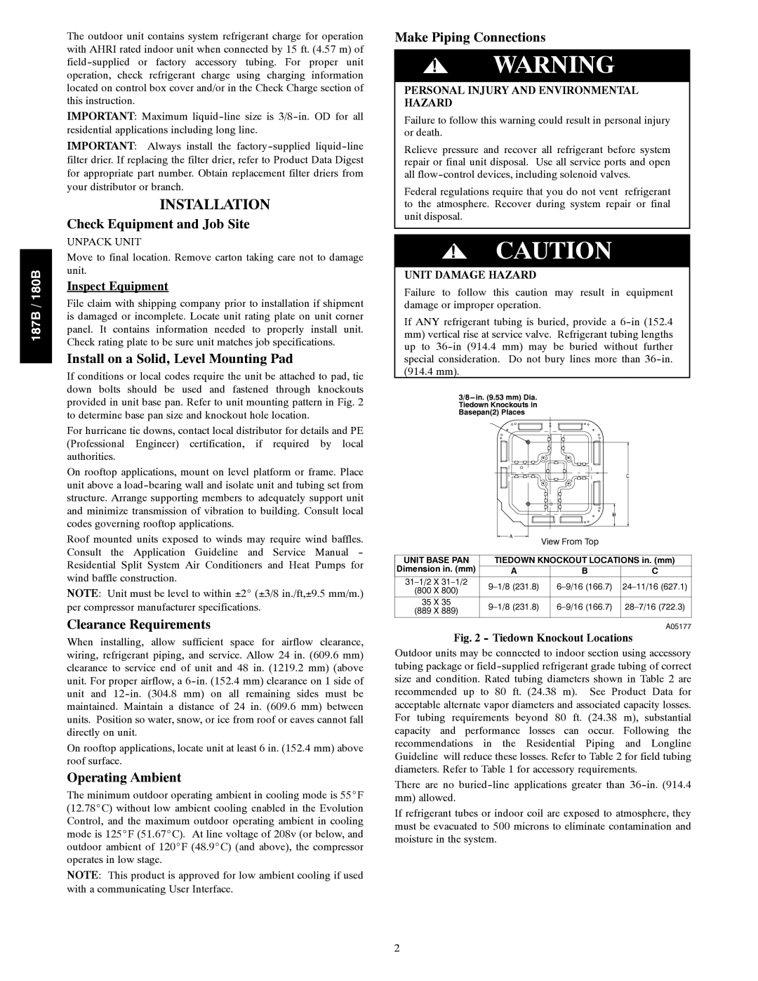 Bryant 187B installation instructions Installation 