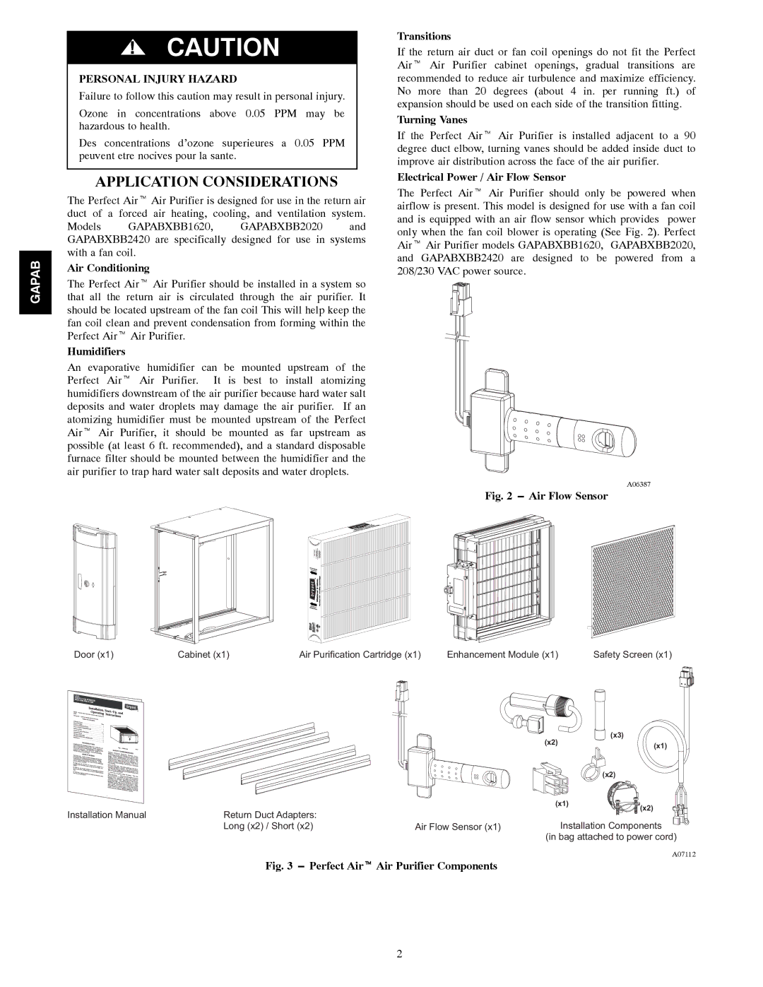 Bryant 2020, 2420, 1620 installation instructions Application Considerations, Personal Injury Hazard 