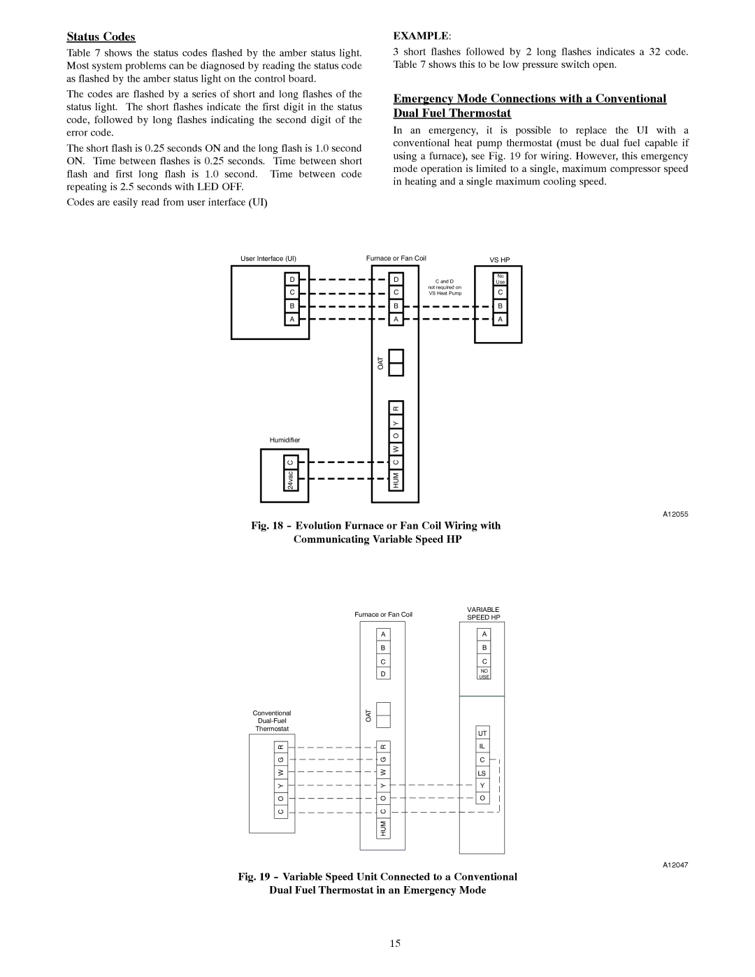 Bryant 280ANV installation instructions Status Codes, Example 