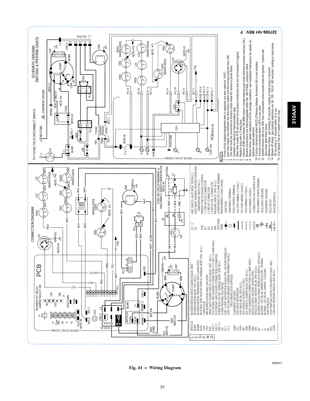 Bryant 310AAV instruction manual Wiring Diagram 