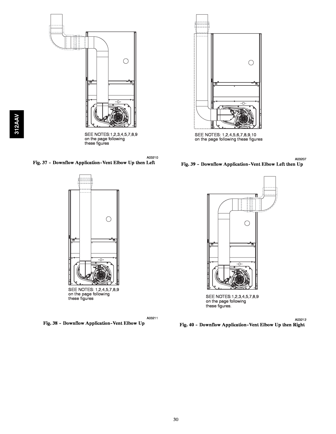Bryant 312AAV/JAV instruction manual Downflow Application-VentElbow Up 