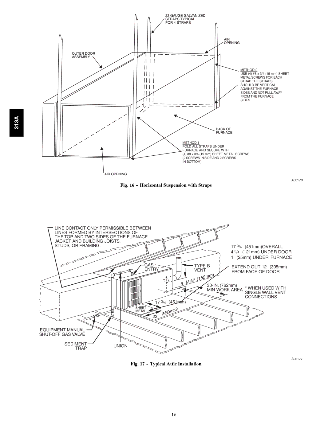 Bryant 313AAV instruction manual Horizontal Suspension with Straps 