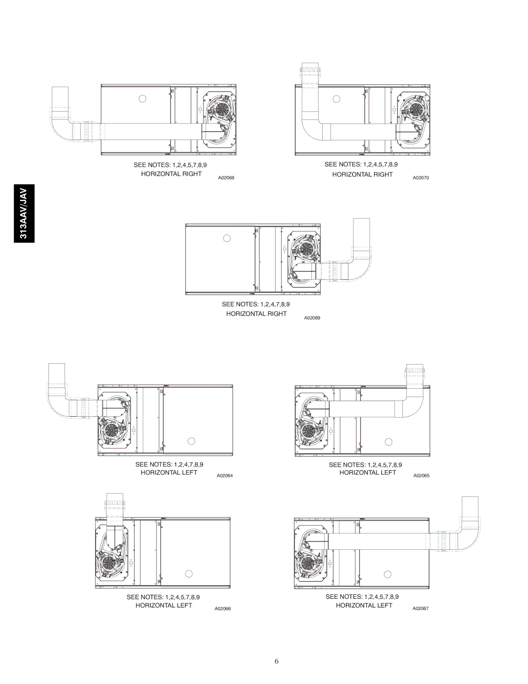 Bryant 313AAV manual Horizontal Right 