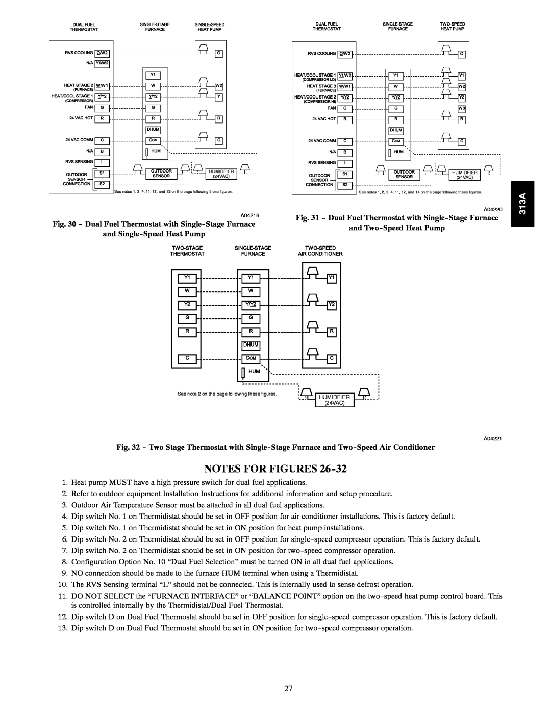 Bryant 313AAV instruction manual Notes For Figures, and Single-SpeedHeat Pump, and Two-SpeedHeat Pump 