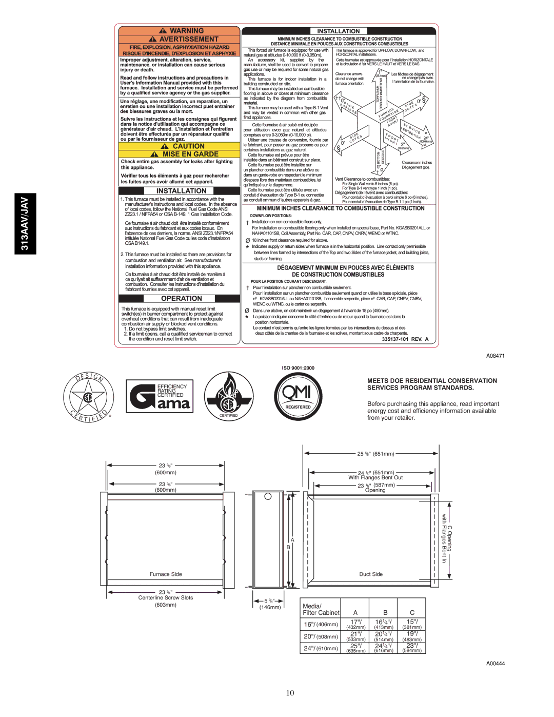 Bryant 313AAV/JAV manual Er T 