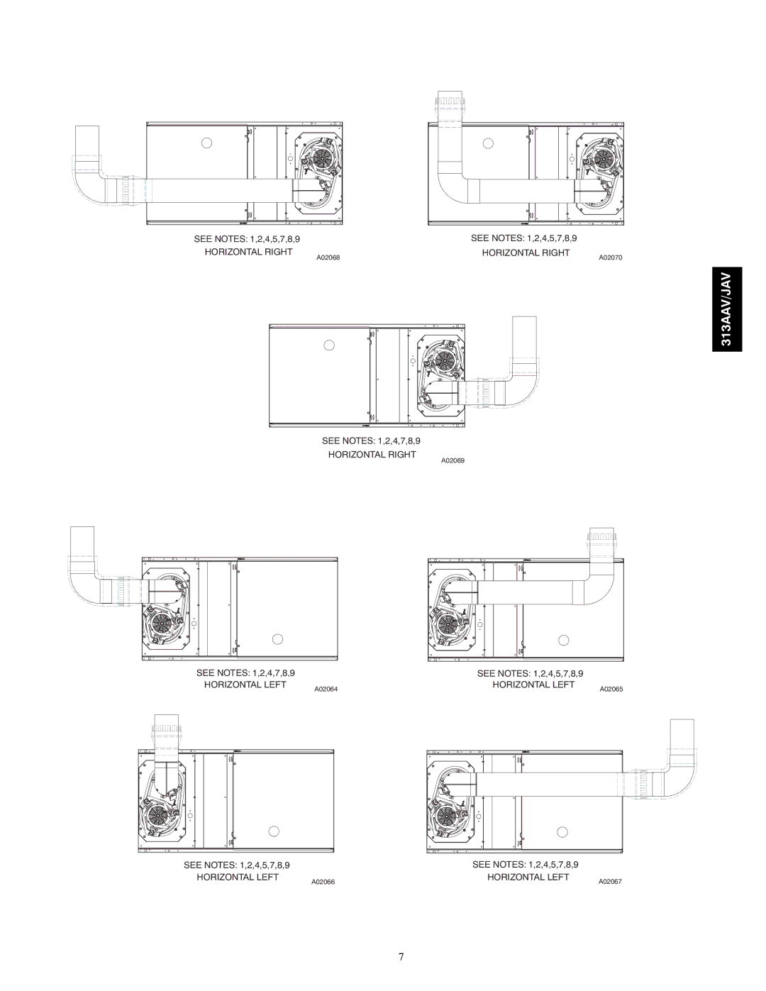 Bryant 313AAV/JAV manual Horizontal Right 