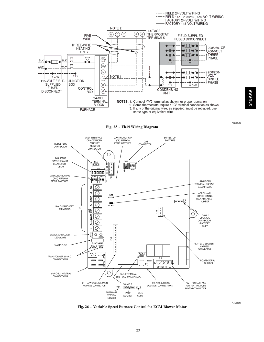 Bryant 315AAV instruction manual Field Wiring Diagram 