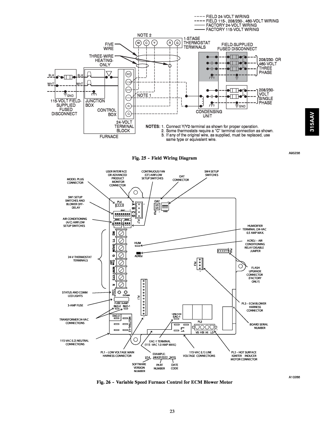 Bryant 315AAV instruction manual Field Wiring Diagram 