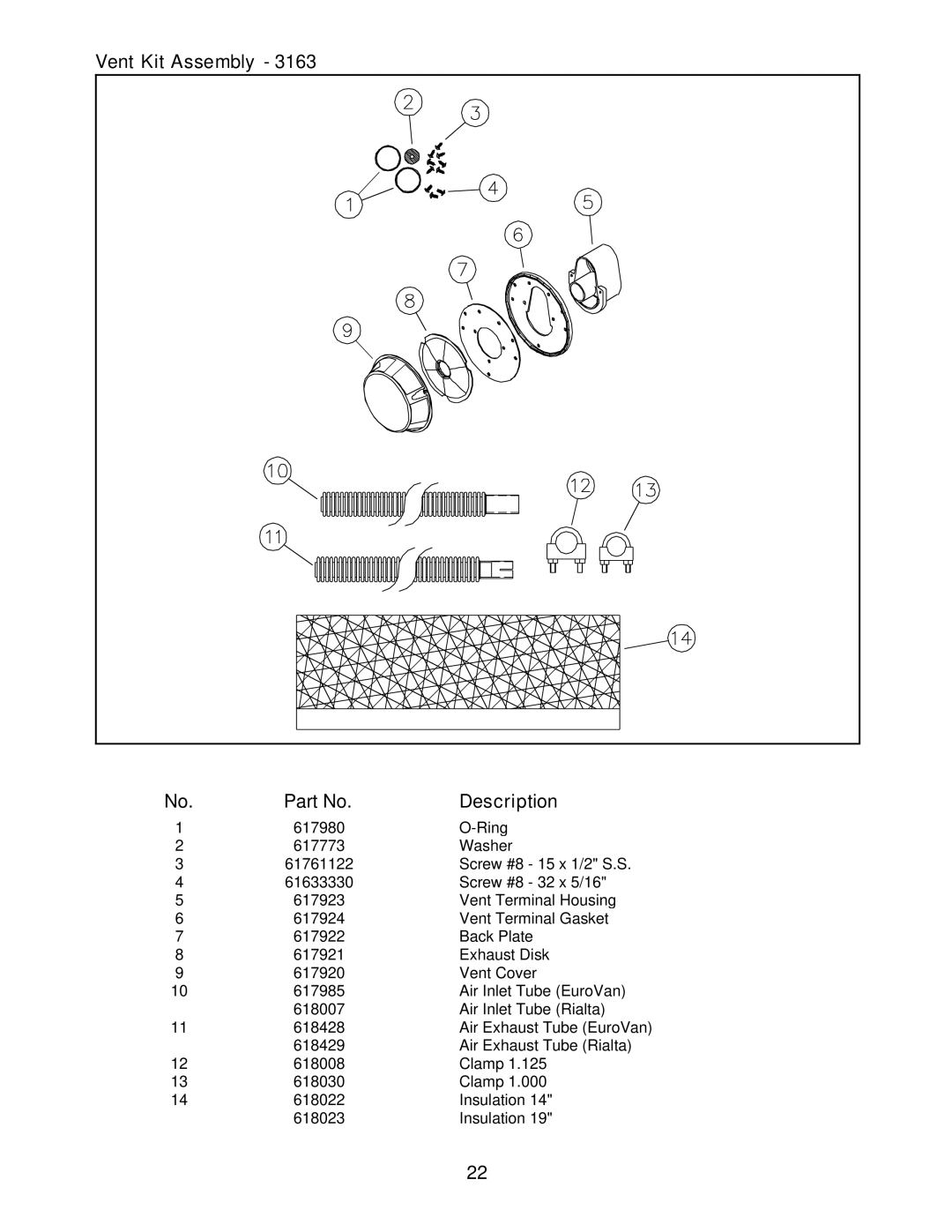 Bryant 3163 service manual Vent Kit Assembly Description 