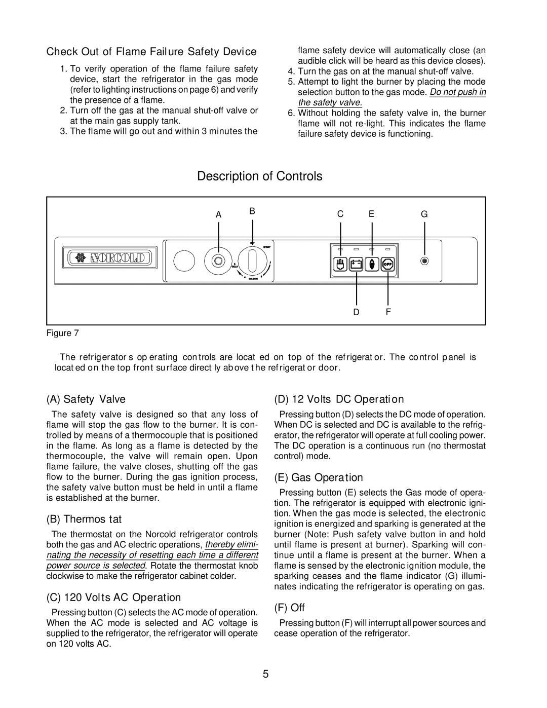 Bryant 3163 service manual Description of Controls 