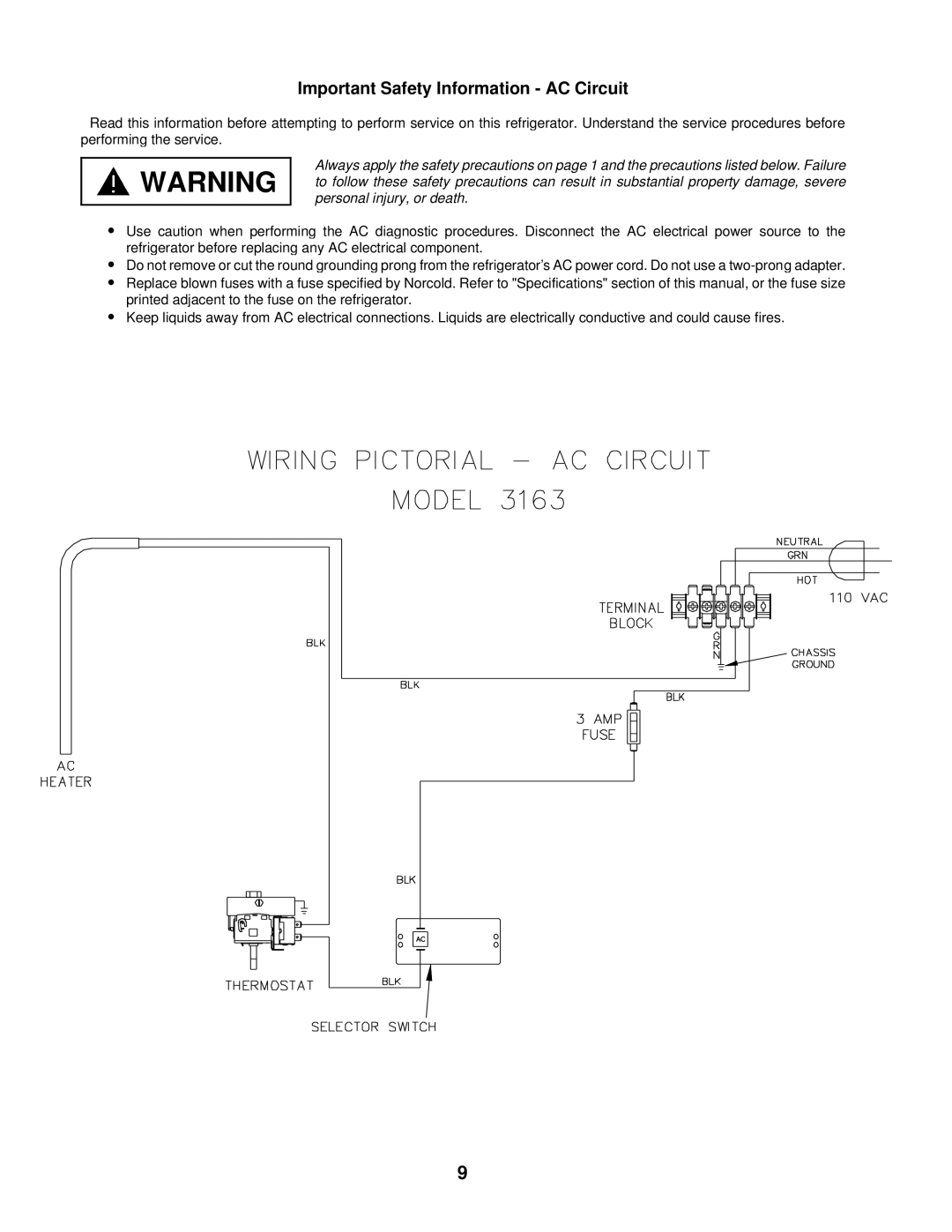 Bryant 3163 service manual Important Safety Information - AC Circuit 