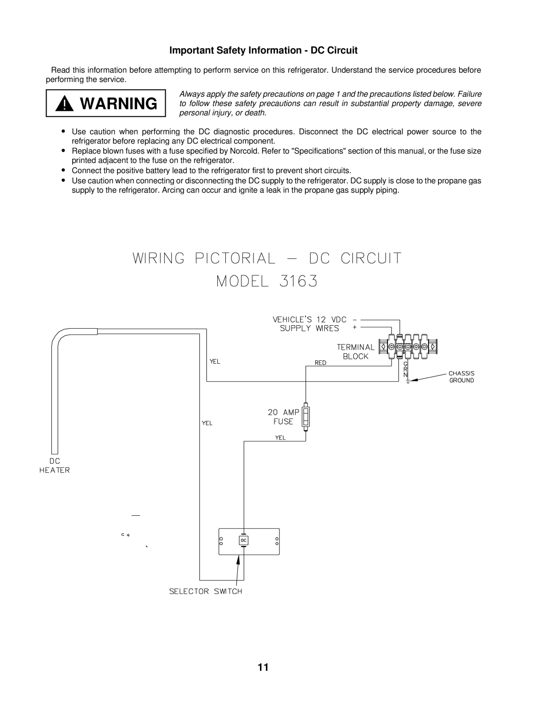 Bryant 3163 service manual Important Safety Information - DC Circuit 