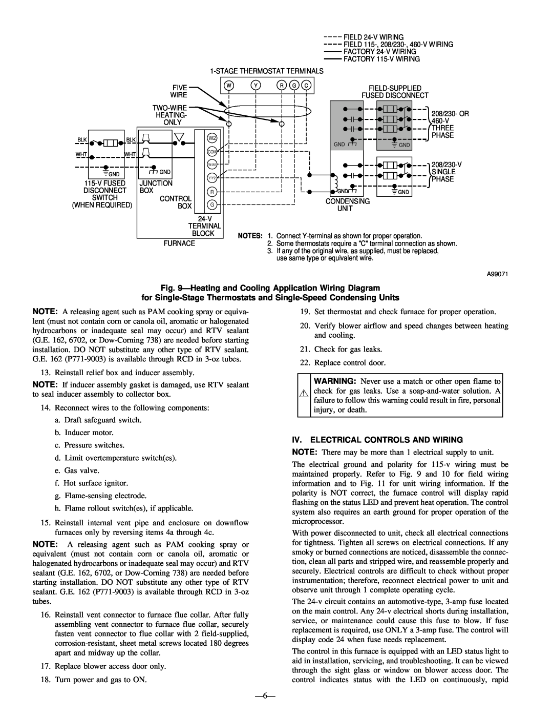 Bryant 331JAV, 330JAV instruction manual Iv. Electrical Controls And Wiring 