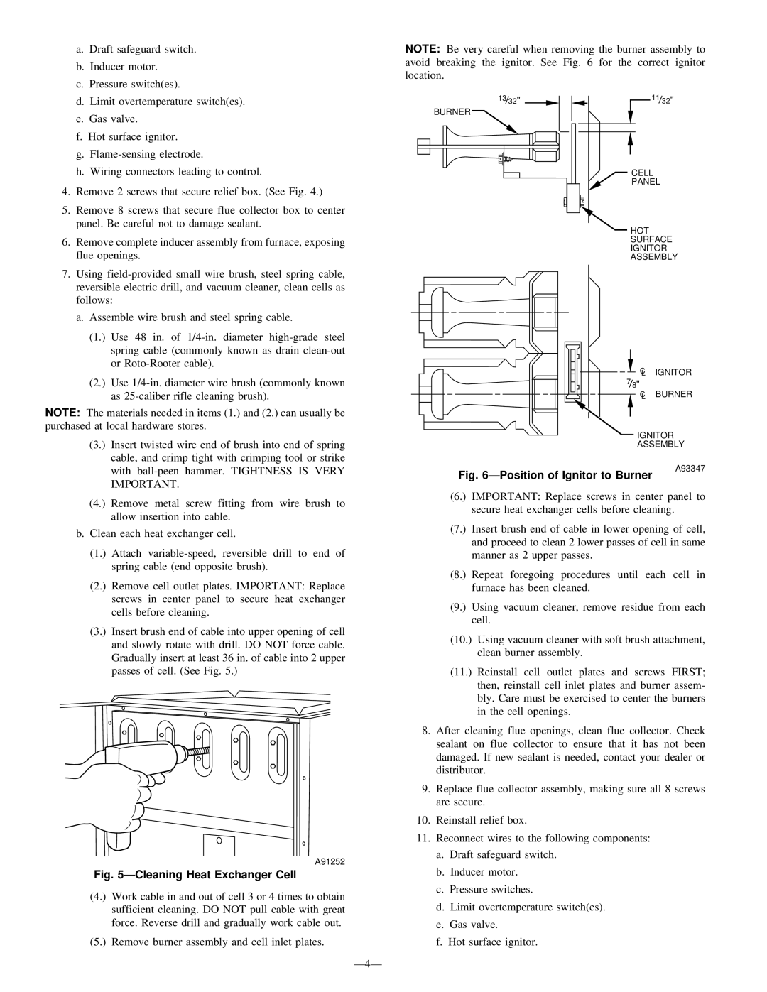 Bryant 333BAV instruction manual ÐPosition of Ignitor to Burner, Ð4Ð 