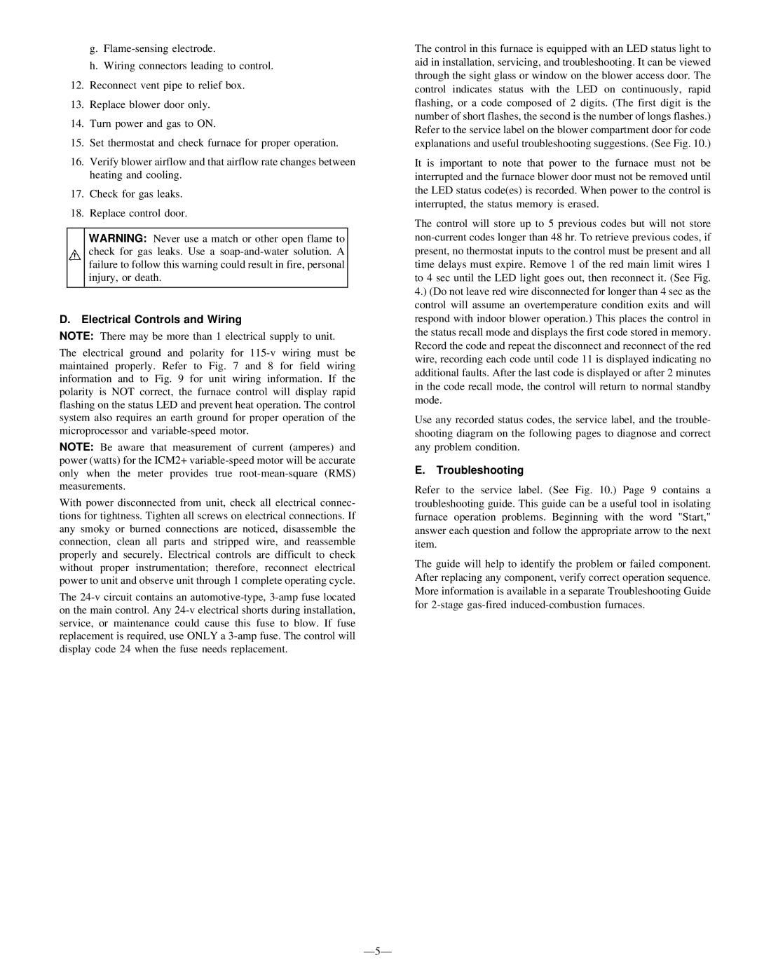 Bryant 333BAV instruction manual Electrical Controls and Wiring, Troubleshooting, Ð5Ð 