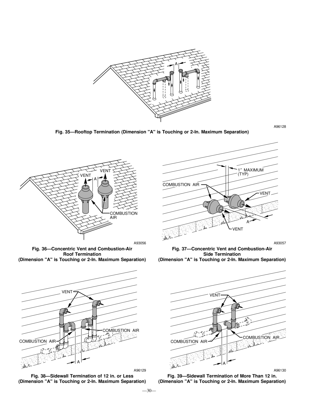 Bryant 340MAV instruction manual ÐConcentric Vent and Combustion-Air 