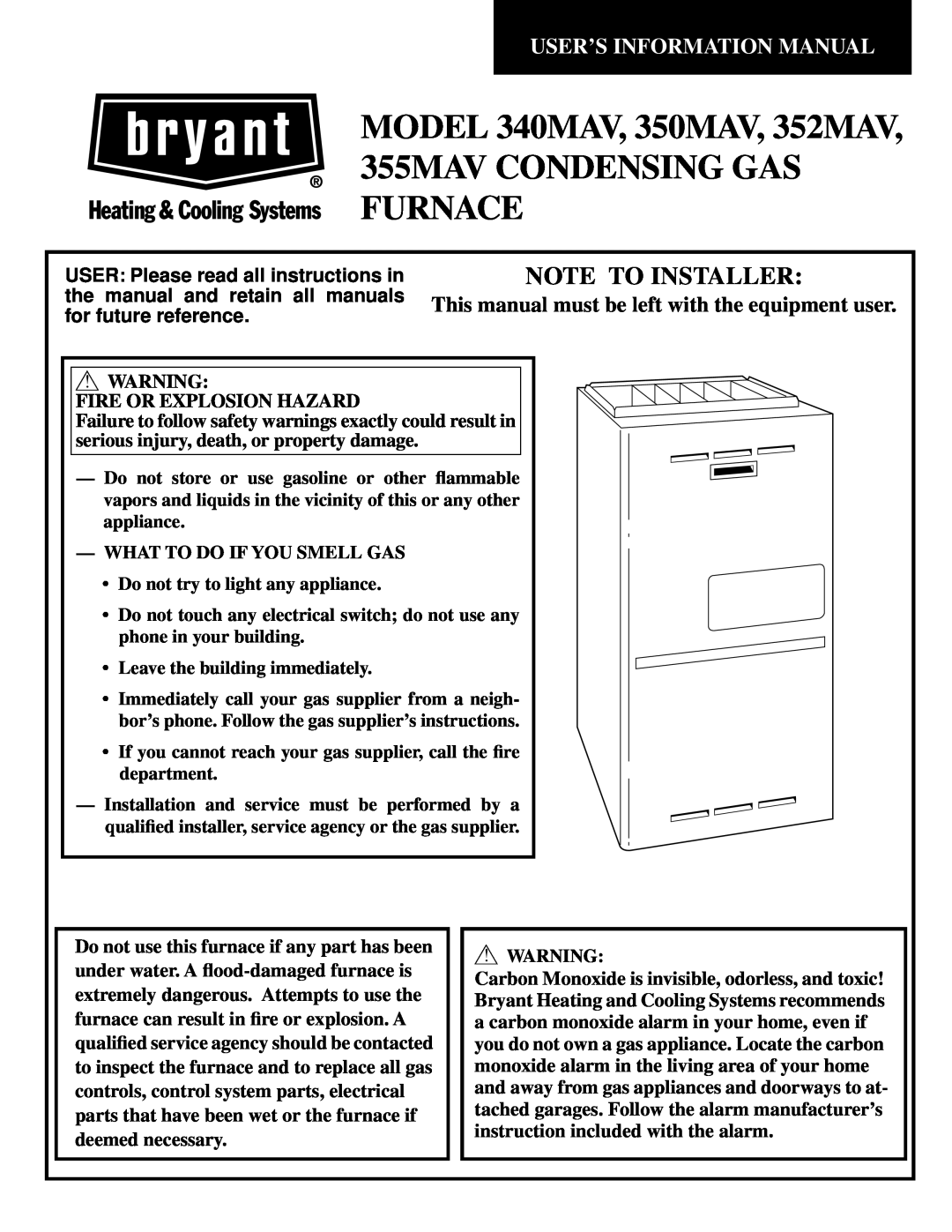 Bryant instruction manual Safety Considerations, 340MAV Series J, installation, start-up and operating instructions 