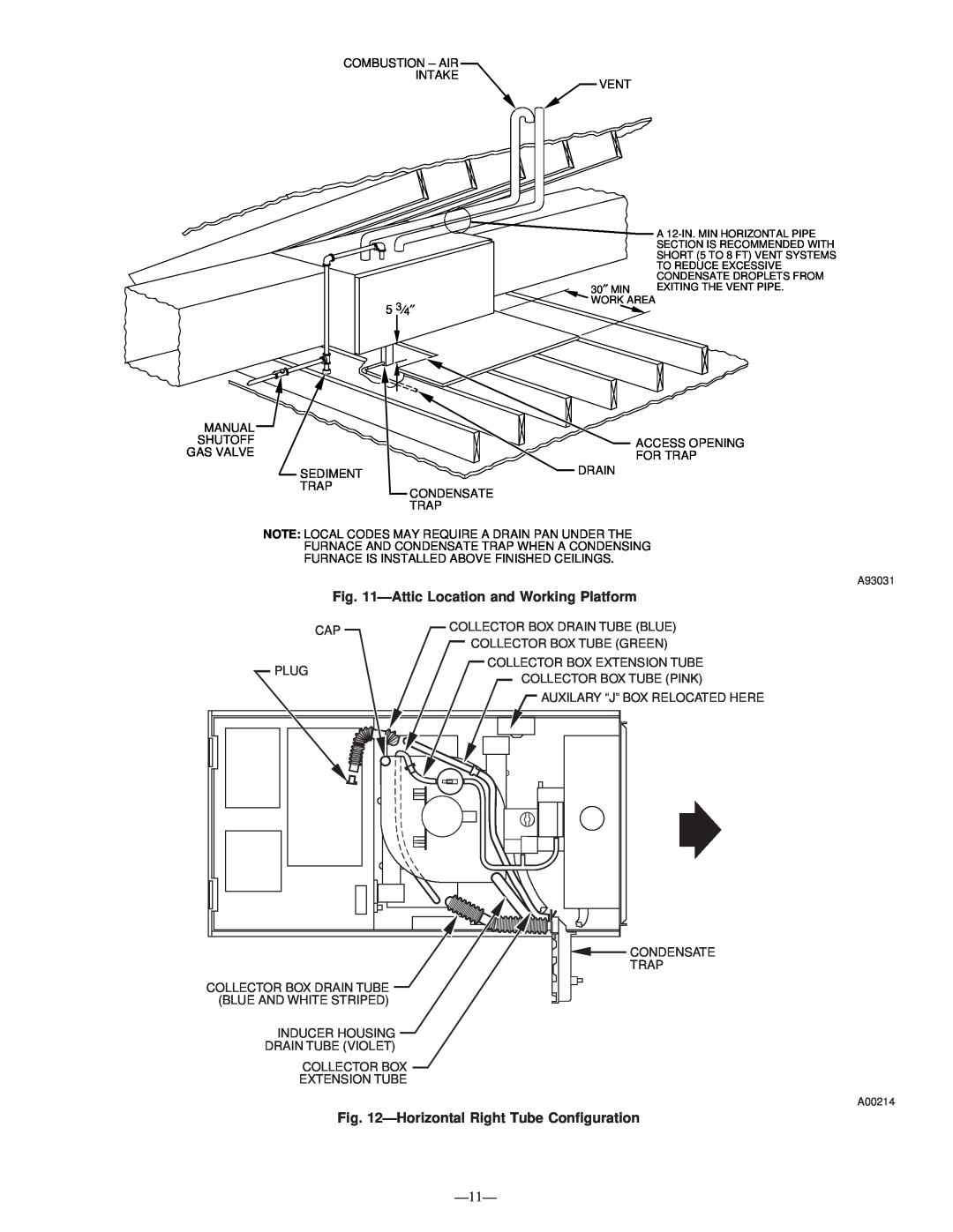 Bryant 340MAV instruction manual AtticLocation and Working Platform, HorizontalRight Tube Configuration 