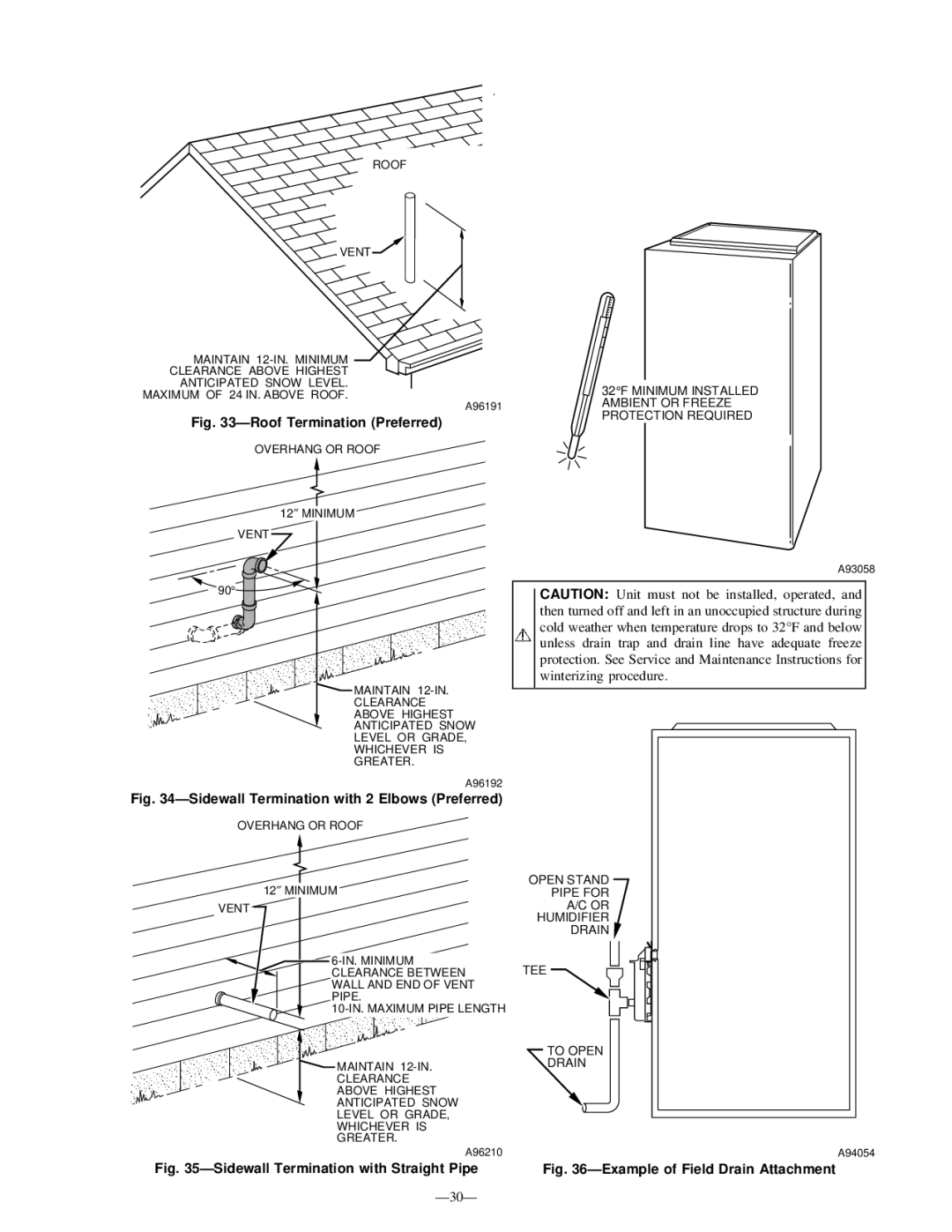 Bryant 345MAV instruction manual ÐRoof Termination Preferred 