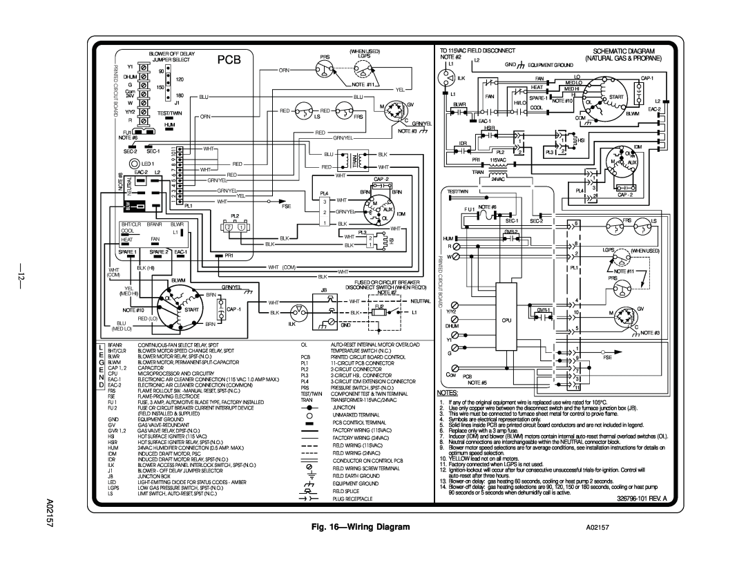 Bryant 350MAV user manual WiringDiagram, A02157, 326796-101REV. A 