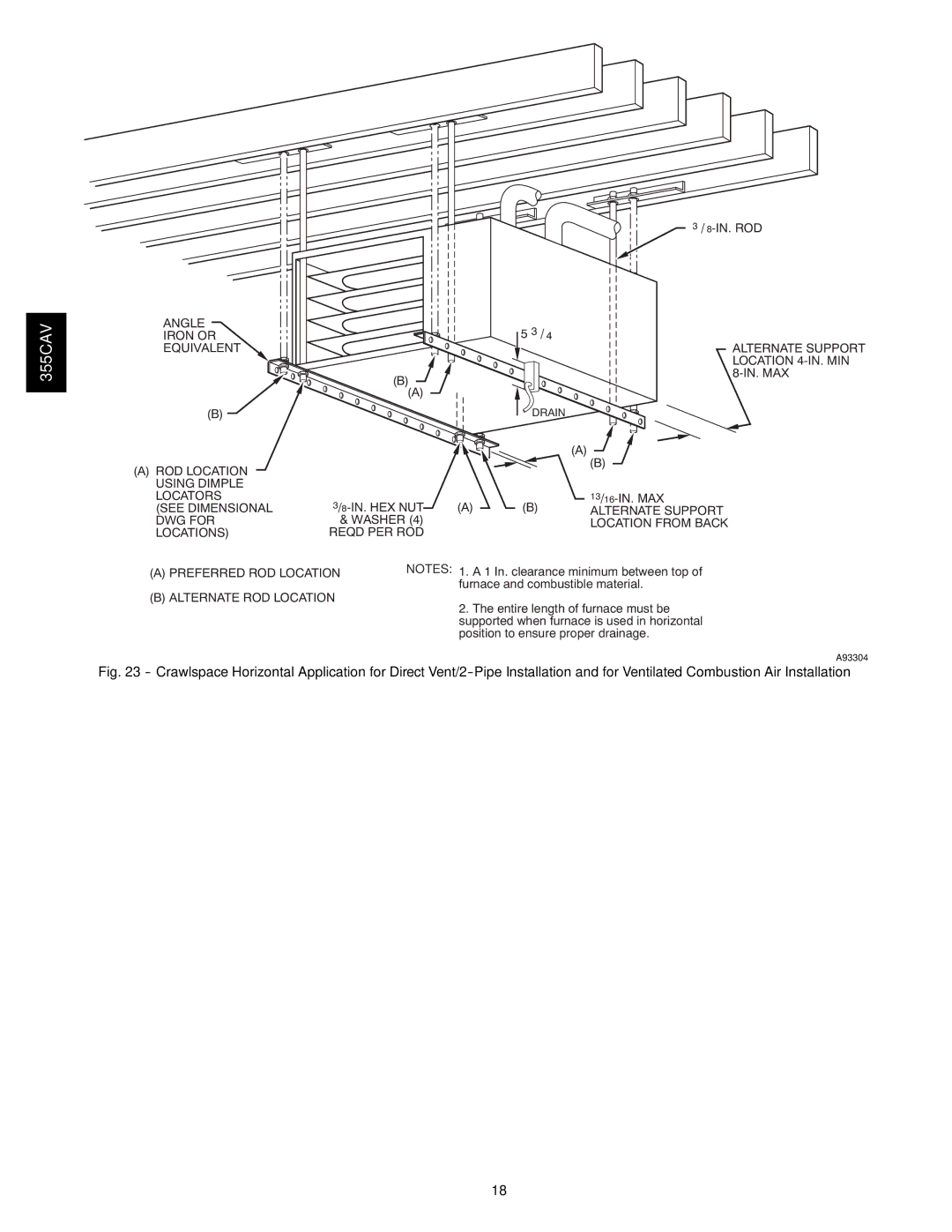 Bryant 355CAV installation instructions Locations Reqd PER ROD 