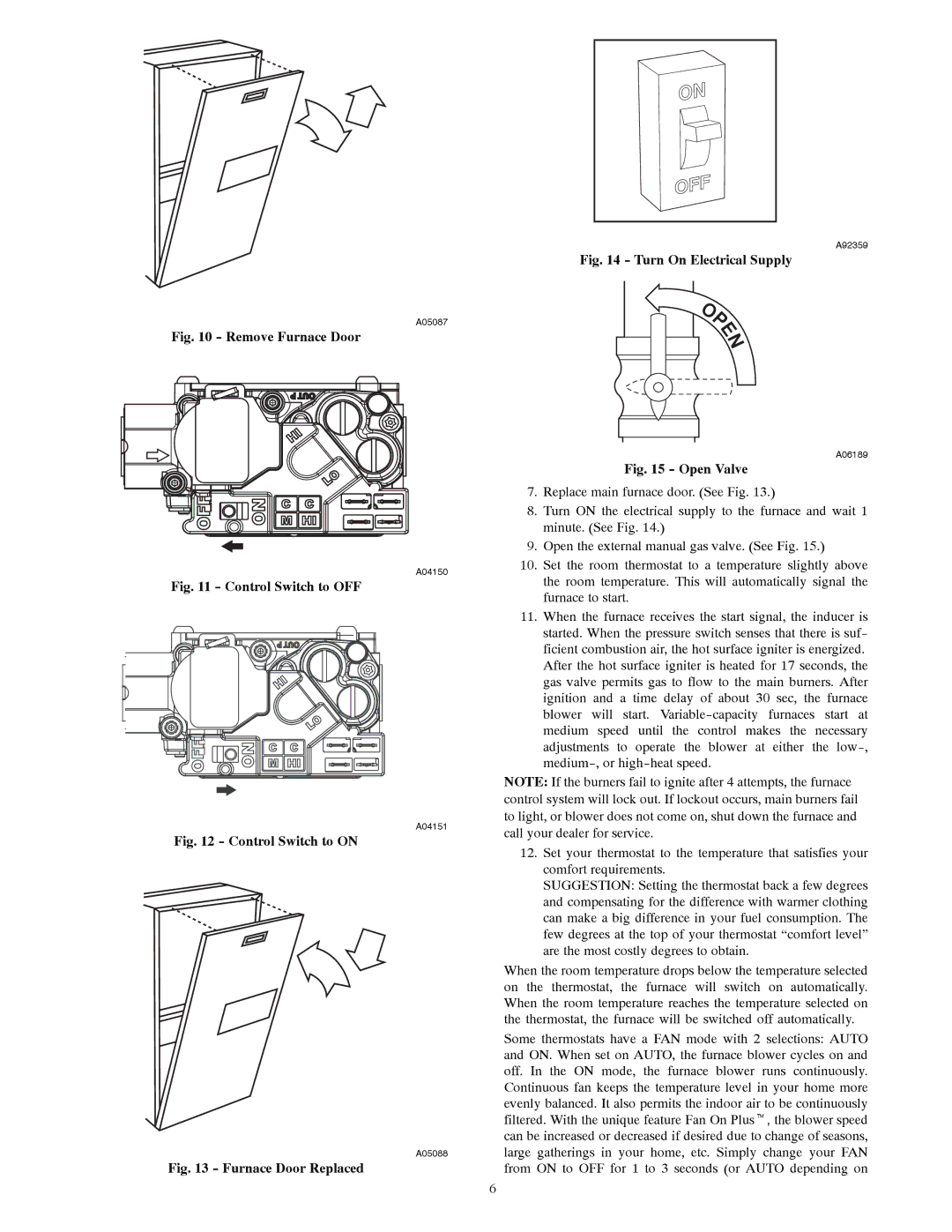 Bryant 355CAV owner manual Remove Furnace Door 