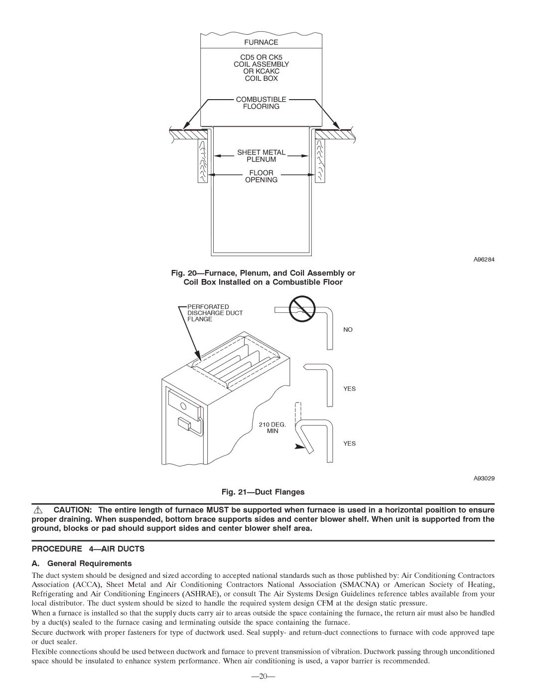 Bryant 355MAV instruction manual Procedure 4-AIR Ducts, General Requirements 