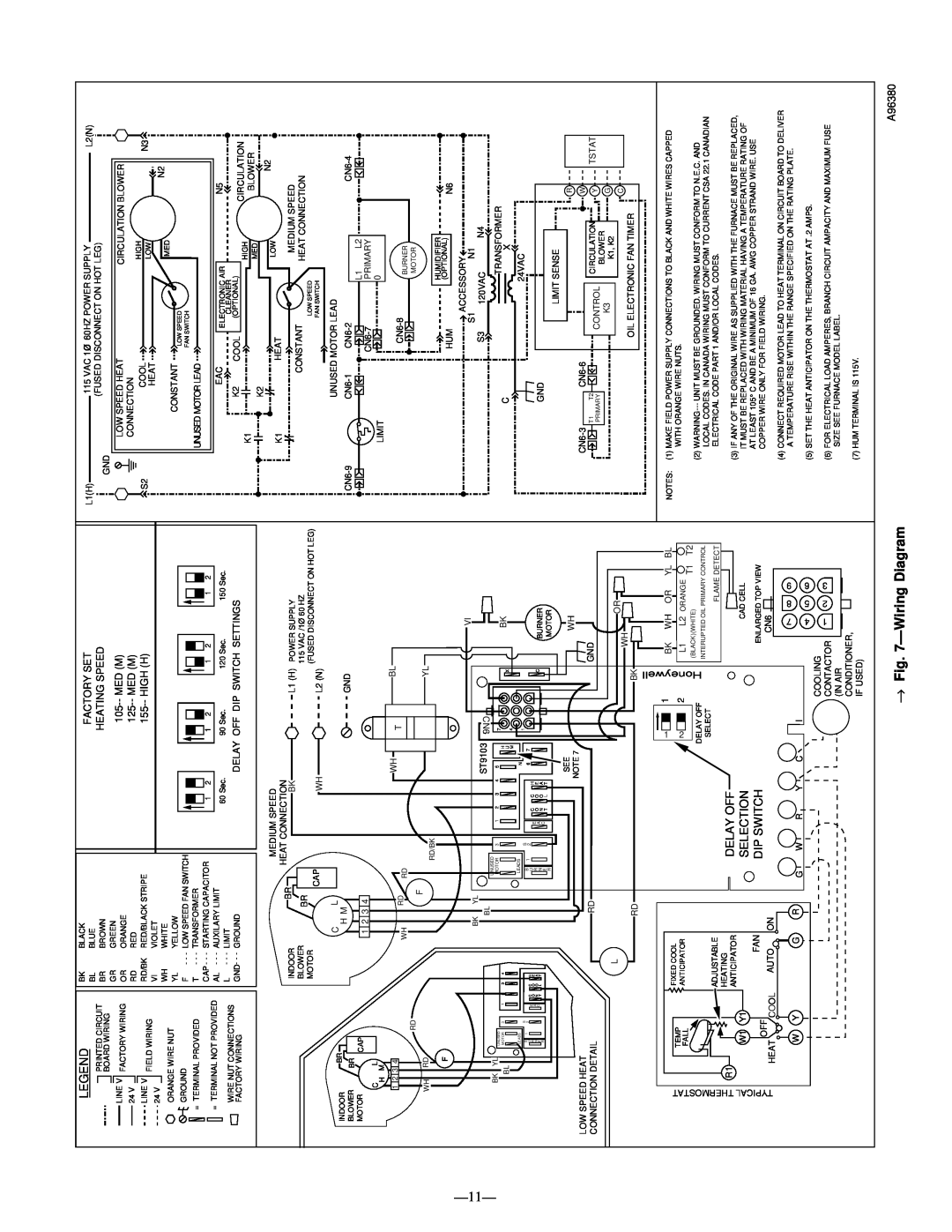 Bryant 362AAN instruction manual → ÐWiring Diagram, Delay Off, Selection, Dip Switch 