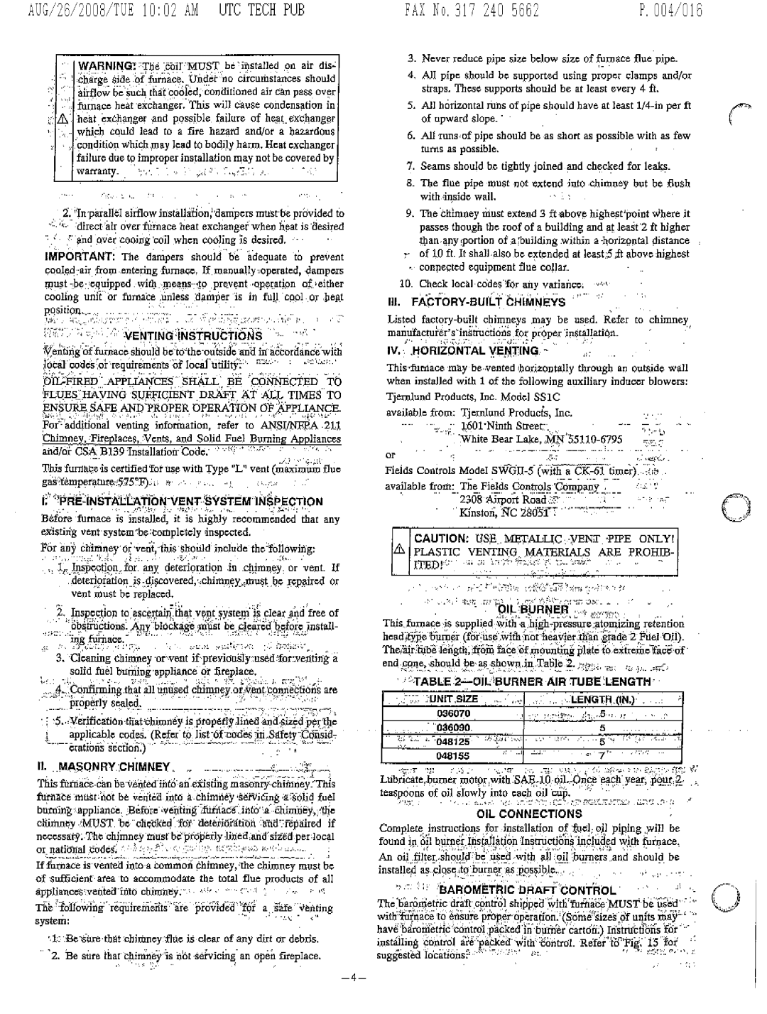 Bryant 364AAN manual 