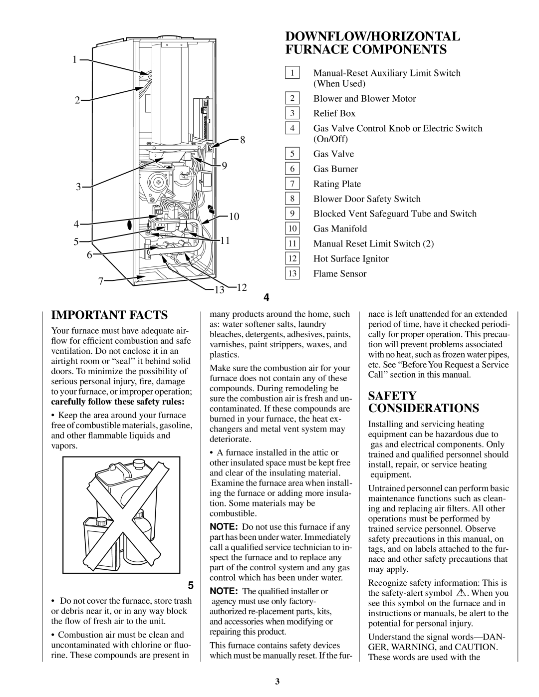 Bryant 395CAV, 373LAV, 376CAV,383KAV manual Important Facts, Safety Considerations 