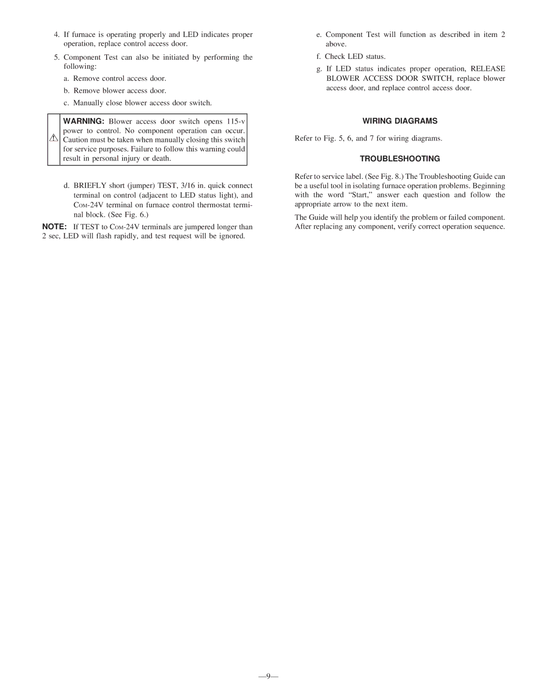 Bryant 393AAV instruction manual Wiring Diagrams, Troubleshooting, Ð9Ð 