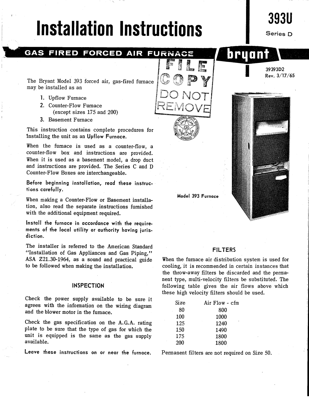 Bryant 393U manual 