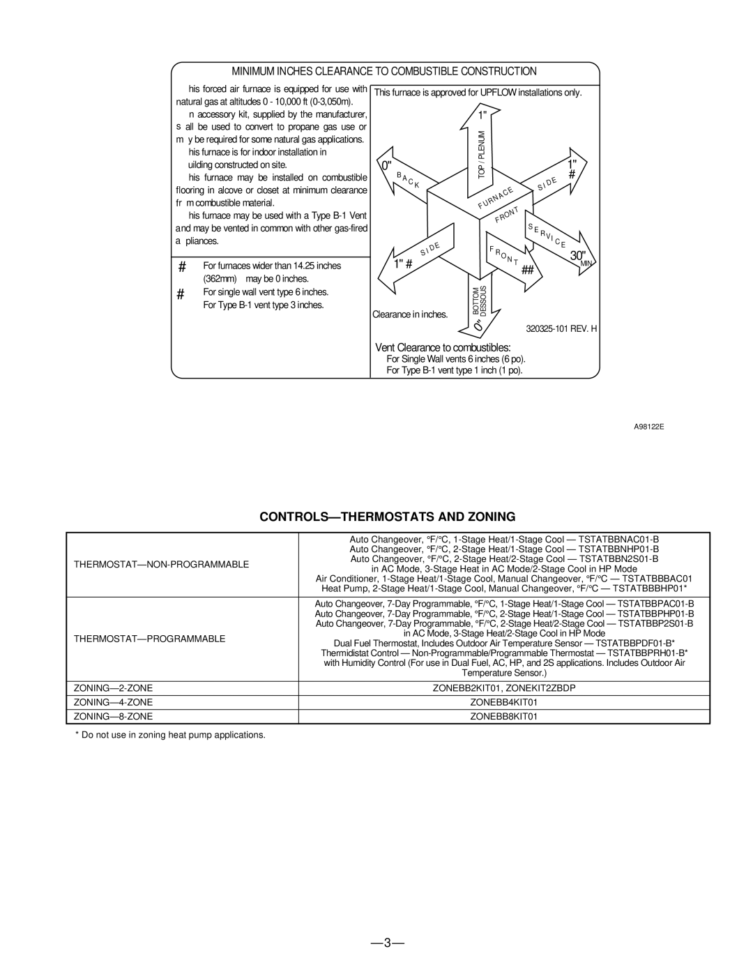 Bryant 395CAV warranty CONTROLS-THERMOSTATS and Zoning 