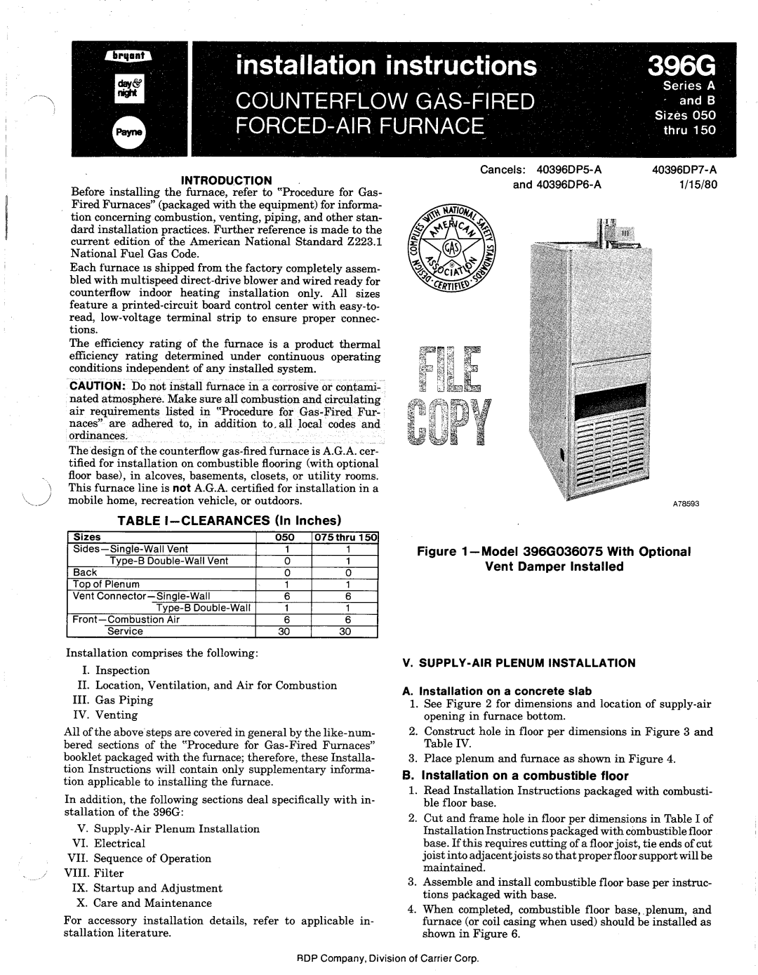 Bryant 396G manual 