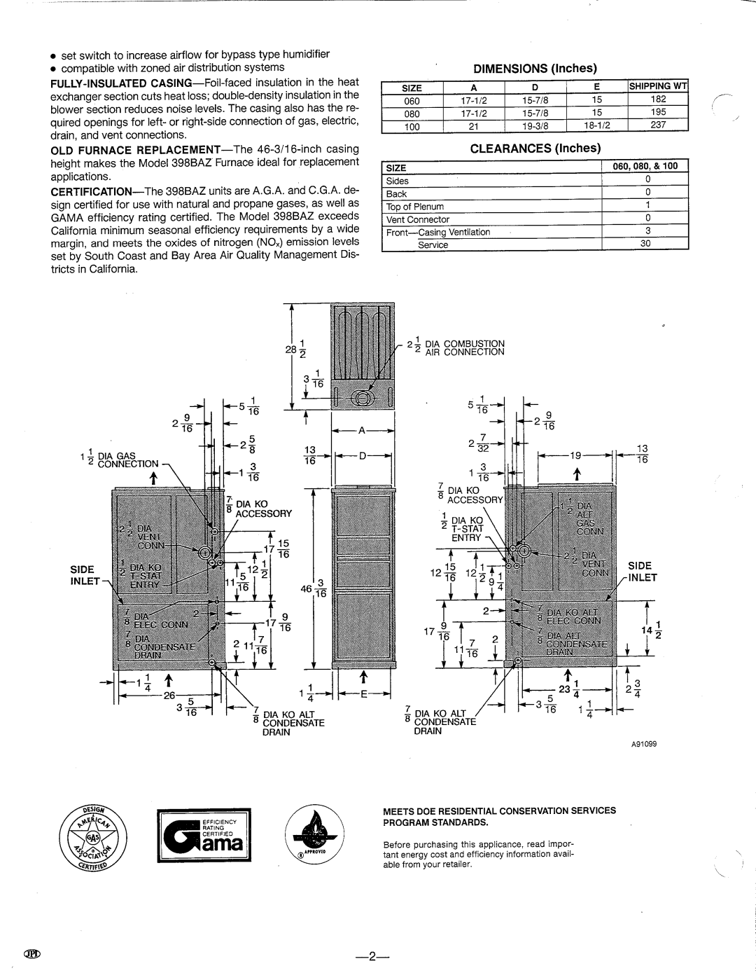 Bryant 398BAZ manual 