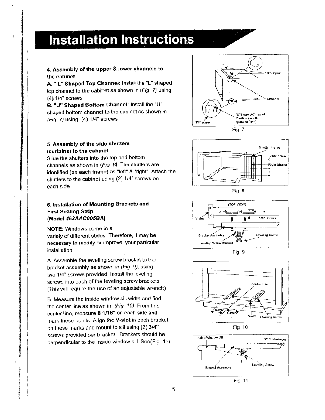 Bryant 463AAC008BA, 463AAC005BA manual 