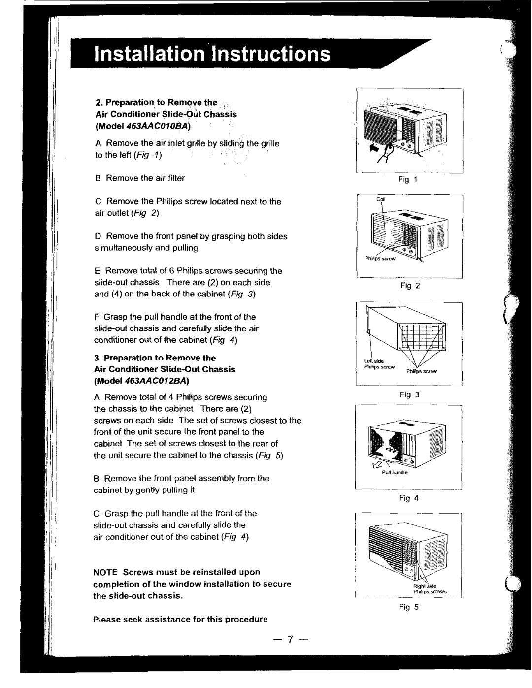 Bryant 463AAC012BA, 463AAC010BA manual 