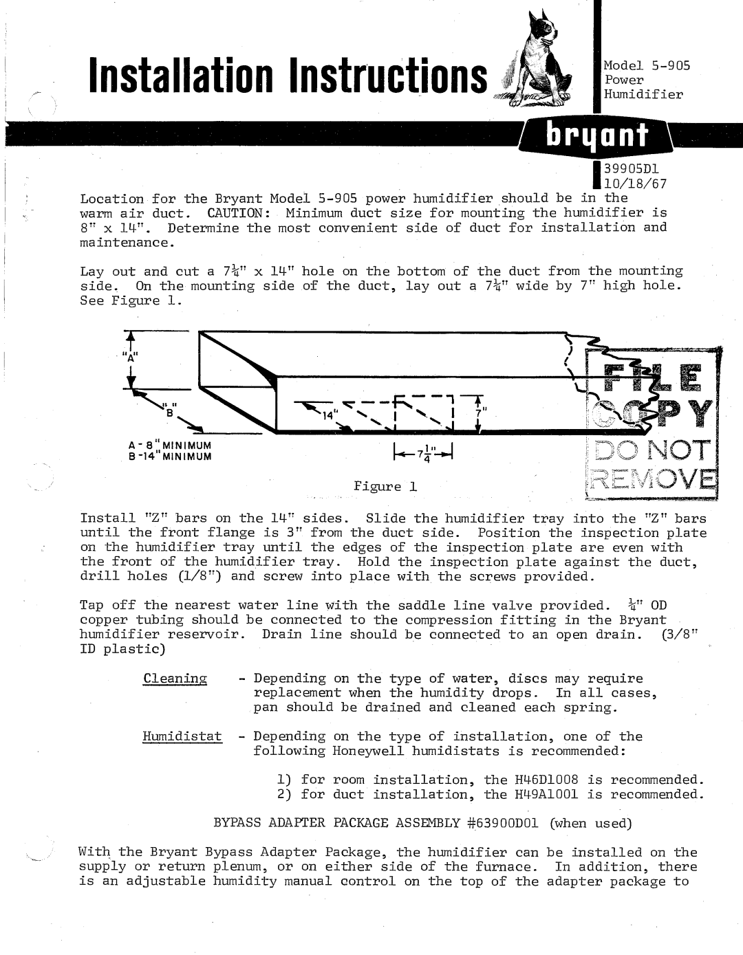 Bryant 5-905 manual 