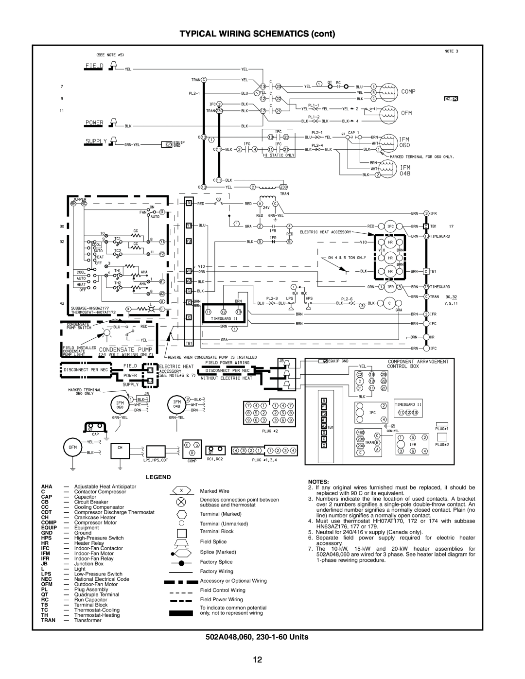 Bryant manual 502A048,060, 230-1-60Units, TYPICAL WIRING SCHEMATICS cont 