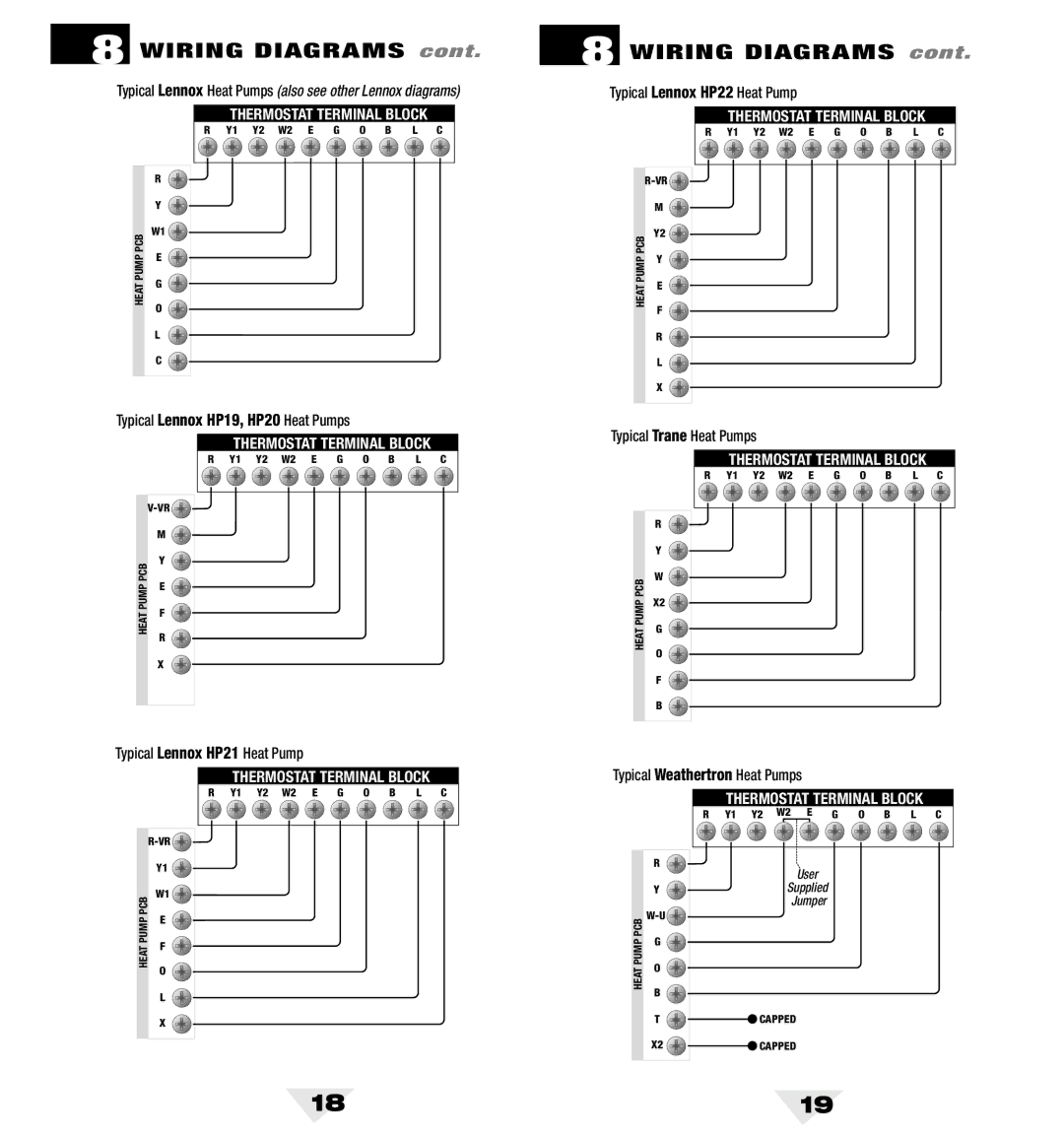 Bryant 5200 owner manual Wiring Diagrams, Typical Lennox Heat Pumps also see other Lennox diagrams 