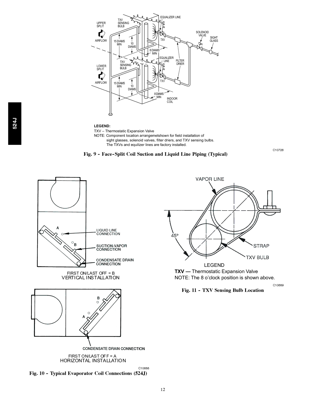 Bryant 524J manual Face-Split Coil Suction and Liquid Line Piping Typical 